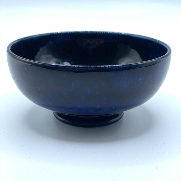 Moorcroft Art Pottery Columbine Hand Painted Blue 4.25" Footed Bowl Vintage - Picture 2 of 6